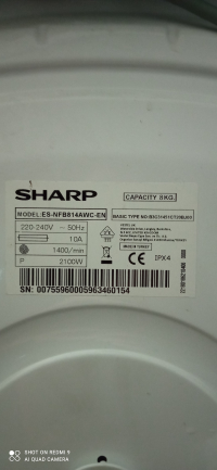 Пральна машинка  з сушилкою Sharp ES- NFB 814 AWC-EN